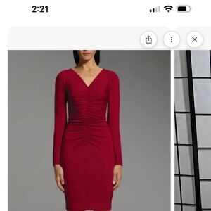 Narciso Rodriguez Cherry Red Long Sleeve Dress Size Small